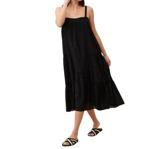 JENNI KAYNE Cotton Crossover Sandal Black and Cream Slide EU 37